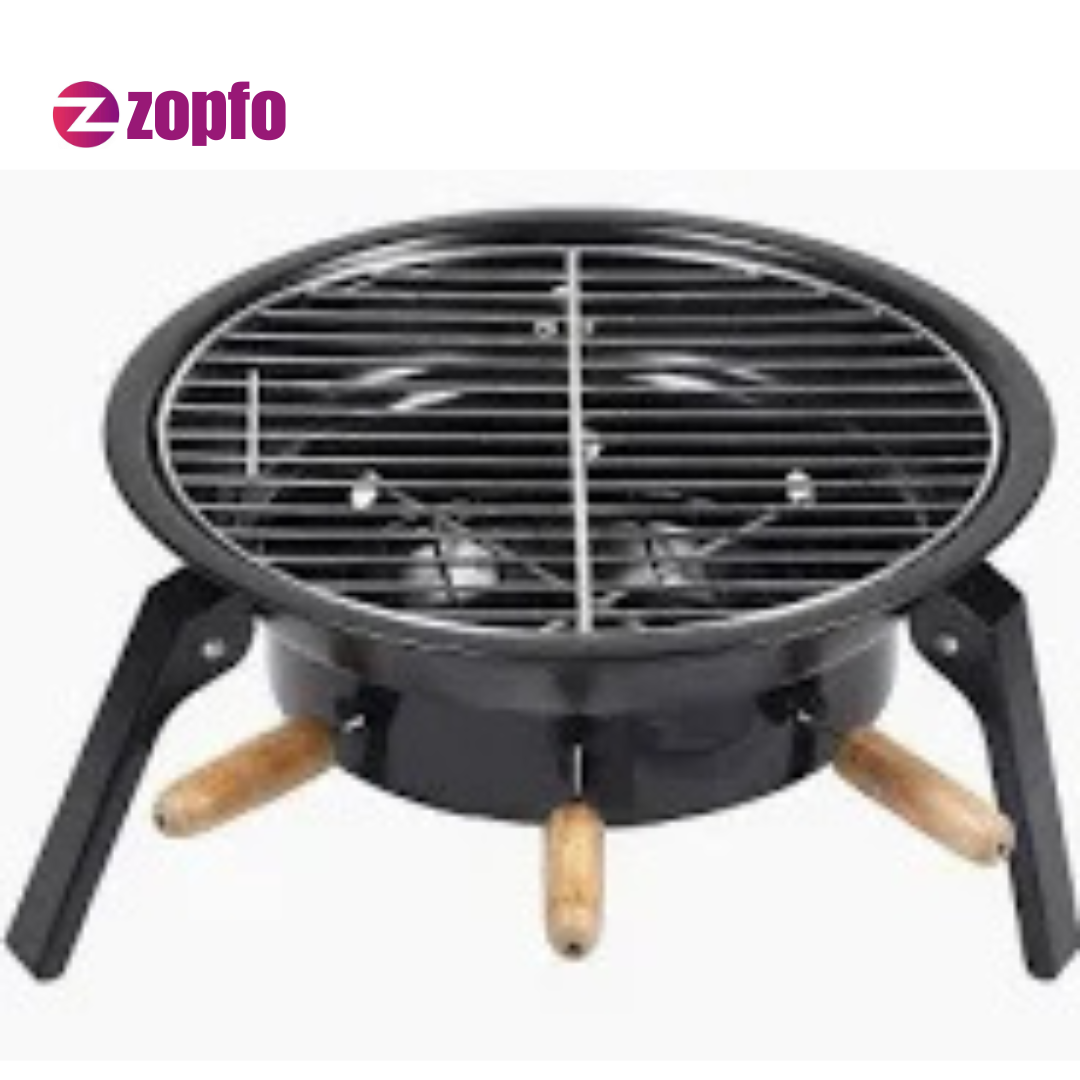 Charcoal Barbeque Grill Round – Outdoor Round BBQ Grill - Image 6