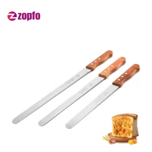 Plastic & Wooden Handle Bread Knife – Stainless Steel Serrated Knife