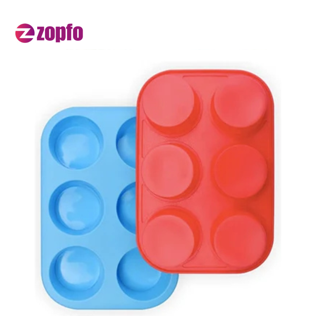 Silicon Muffin Mould 6 in 1 – Non-Stick Reusable Baking Tray - Image 2