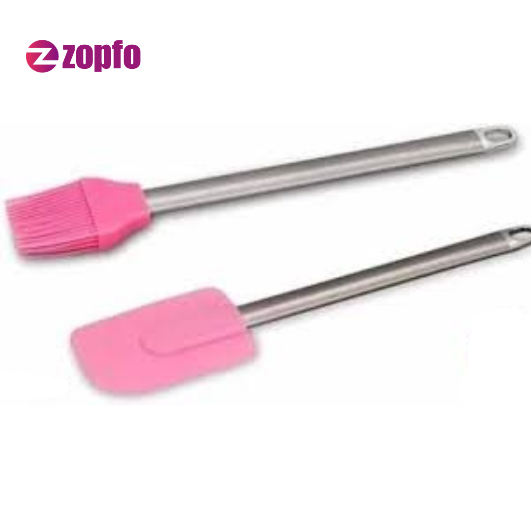 SS Handle Silicone Spatula & Brush – Heat Resistant Baking Tools - Image 7