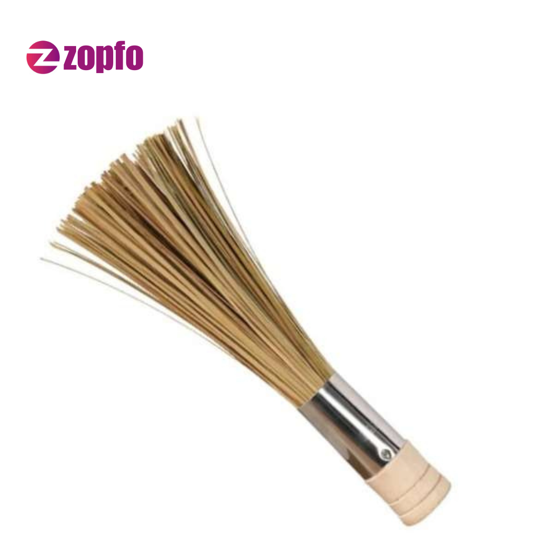 Wooden & Stainless Steel Chinese Broom – Commercial Kitchen Cleaning Tool